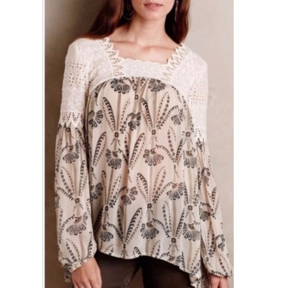 Anthropologie Tops - Anthropologie Floreat Floral Crochet Boho Top